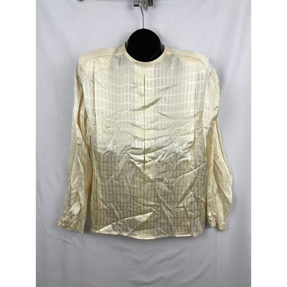 VTG Long Sleeve Silk Blouse Top Sz 8 Women's 80s Abstract - Picture 3 of 15